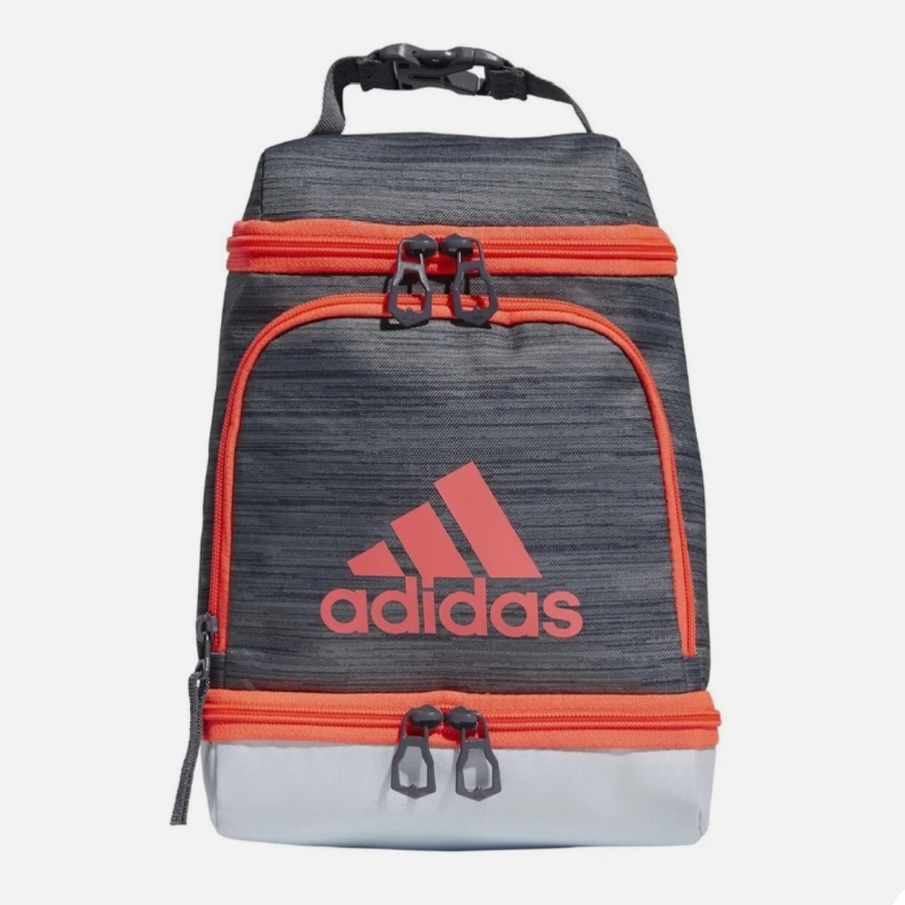 Adidas Excel Insulated Jersey Onix Grey/Pink Lunch Bag Unisex 11" x 8" x 5"